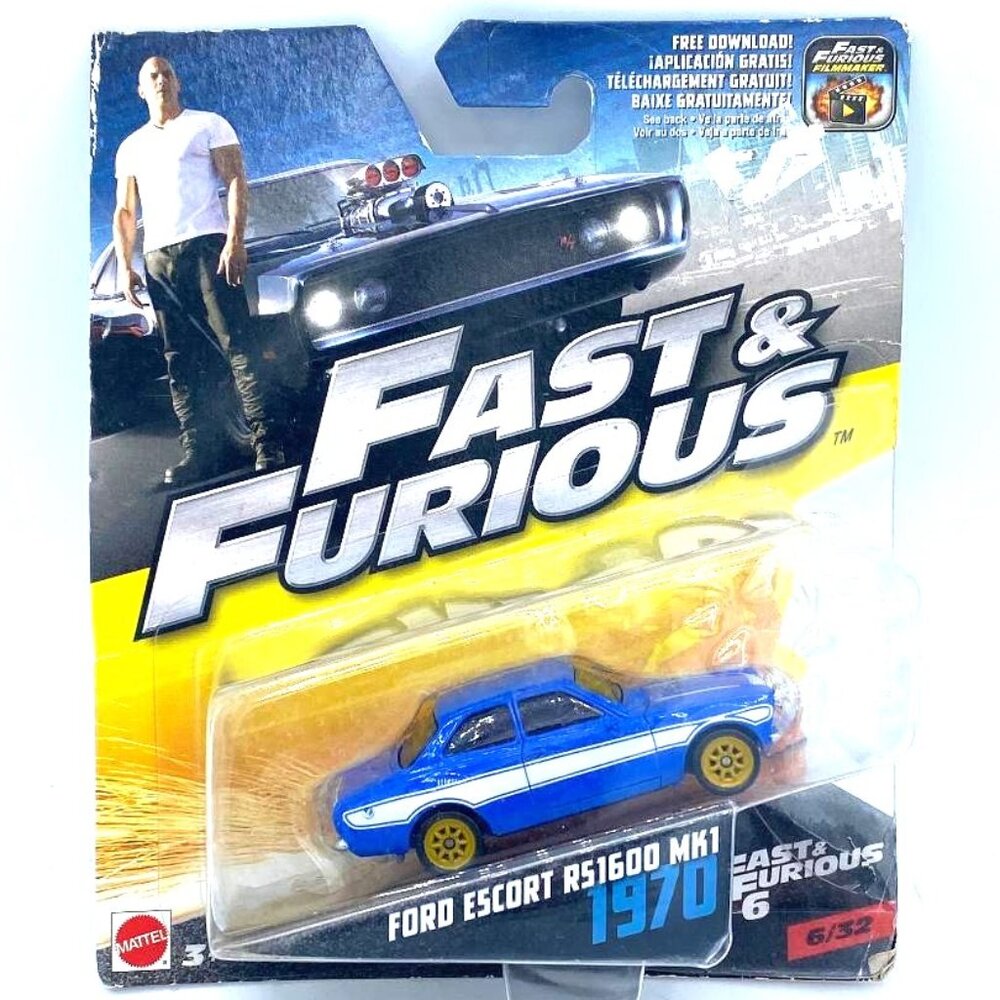 2016 Hot Wheels FAST & FURIOUS 1970 Ford Escort RS1600 MK1 Blue 1:55 - Picture 1 of 1